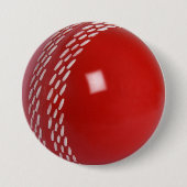 Cricket Ball Badge Ronde Button 7,6 Cm (Voorkant)