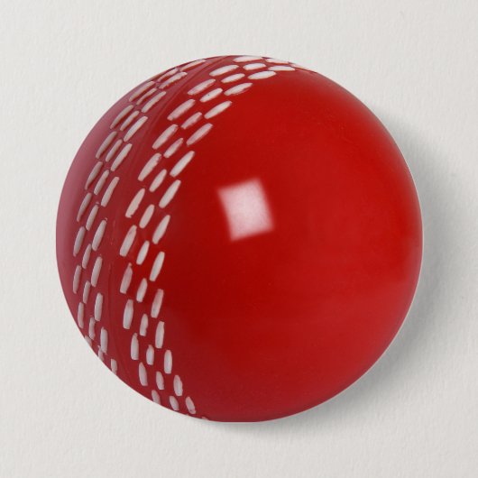 Cricket Ball Badge Ronde Button 7,6 Cm (Voorkant)