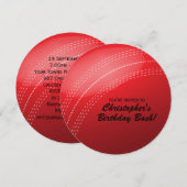 Cricket Ball Birthday Party Kaart (Voorkant / Achterkant)