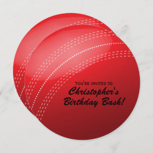 Cricket Ball Birthday Party Kaart