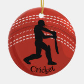 Cricket Ball Cricketer Design Ceramic Ornament (Voorkant)