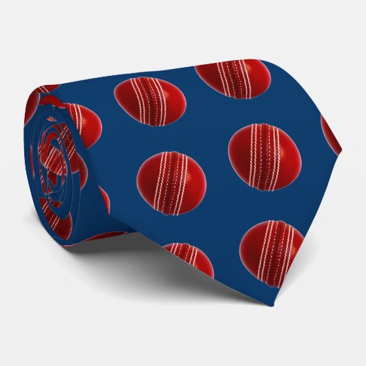 Cricket Ball Design Necktie Stropdas (Opgerold)