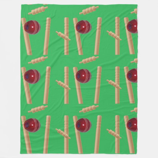 Cricket Ball Hitting Stof, groot, Fleece Deken (Voorkant)