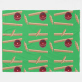 Cricket Ball Hitting Stof, groot, Fleece Deken (Voorkant (Horizontaal))