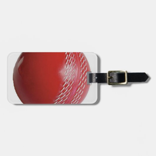 Cricket Ball Red past zich aan met Jouw naam Bagagelabel (Voorkant horizontaal)