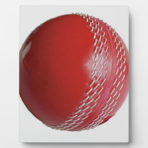 Cricket Ball Red past zich aan met Jouw naam Fotoplaat