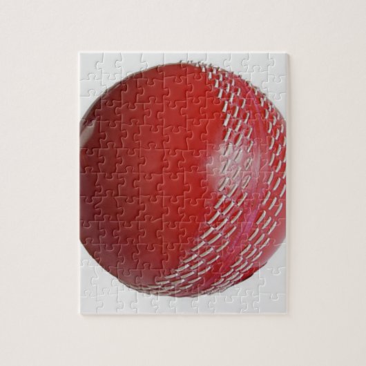 Cricket Ball Red past zich aan met Jouw naam Legpuzzel (Verticaal)
