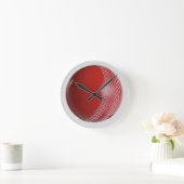 Cricket Ball Red past zich aan met Jouw naam Ronde Klok (Huis)