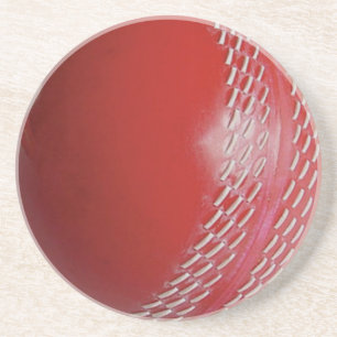 Cricket Ball Red past zich aan met Jouw naam Zandsteen Onderzetter