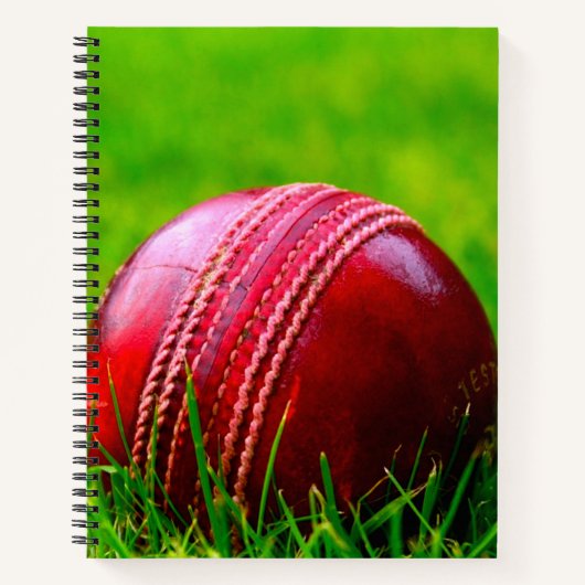Cricket Ball Sport personaliseren met tekst Notitieboek (Voorkant)