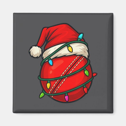 Cricket Ball With Santa Hat Funny Christmas Xmas G Magneet (Voorkant)