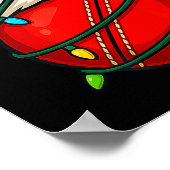 Cricket Ball With Santa Hat Funny Christmas Xmas G Poster (Hoek)