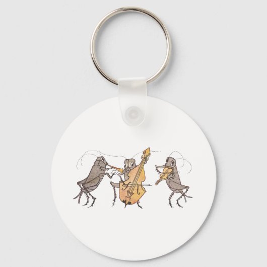 Cricket Band met Horn, Cello en Violin Sleutelhanger (Voorkant)