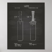 Cricket Bat 1886 Patent Art Chalkboard Poster (Voorkant)