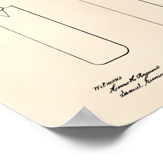 Cricket Bat 1886 Patent Art Old Peper Poster (Hoek)