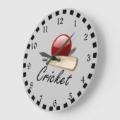 Cricket bat and ball, populair design grote klok (Hoek)