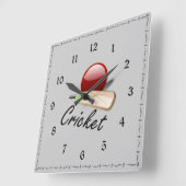 Cricket bat and ball, populair design vierkante klok (Hoek)