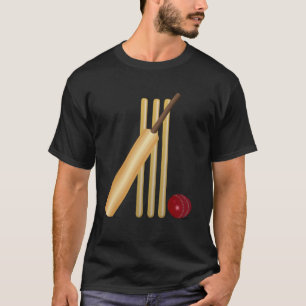 Cricket Bat Ball en Wicket T-shirt