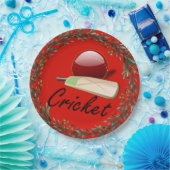 Cricket bat en bal, Kerstmis, Papieren Bordje (Feest)