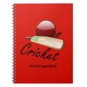 Cricket bat en bal SJABLOON Notitieboek (Voorkant)