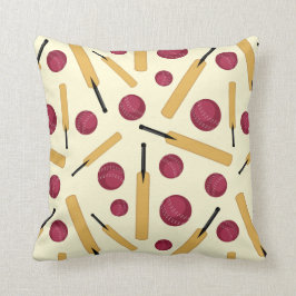 Cricket Bat en Ball Fun Cartoon Patroon Kussen