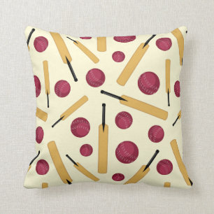 Cricket Bat en Ball Fun Cartoon Patroon Kussen