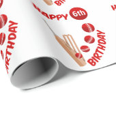 Cricket Bat en Ball Kids Verjaardag Cadeaupapier (Rol Hoek)