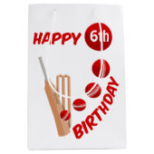 Cricket Bat en Ball Kids Verjaardag Medium Cadeauzakje (Voorkant)