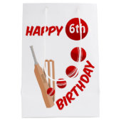 Cricket Bat en Ball Kids Verjaardag Medium Cadeauzakje (Achterkant)