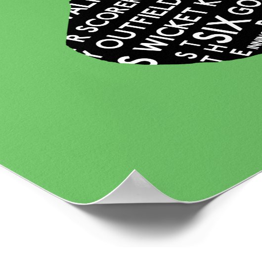  cricket bat en ball typografie poster (Hoek)