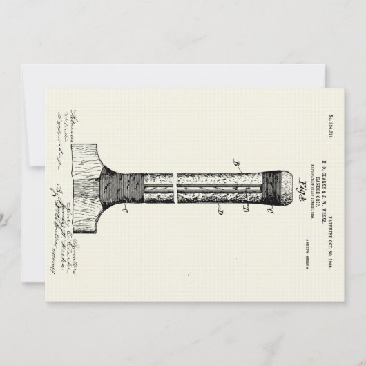 CRICKET BAT PATENT - CIRCA 1906 KAART (Voorkant)