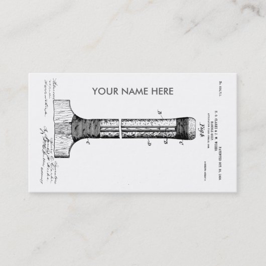 CRICKET BAT PATENT - CIRCA 1906 VISITEKAARTJE (Voorkant)