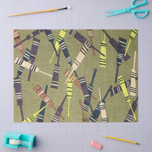 Cricket Bat Pattern Gift Wrapping Tissuepapier (Craft)