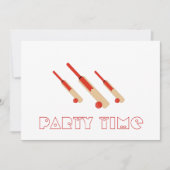 Cricket Bats and Balls Party Time Invitation Kaart (Voorkant)