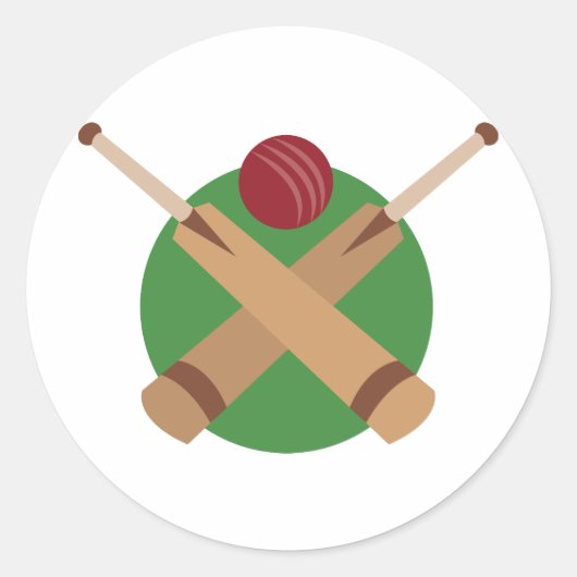 Cricket Bats Ronde Sticker (Voorkant)