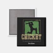 Cricket Batsman Born for Game Player and Coach Magneet (Voorkant / Achterkant)