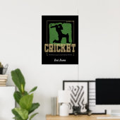 Cricket Batsman Born for Game Player and Coach Poster (Thuiskantoor)