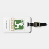 Cricket Batsman  Pitcher Speler Coach Bagagelabel (Voorkant horizontaal)