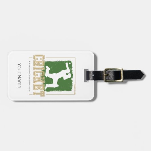 Cricket Batsman Pitcher Speler Coach Bagagelabel (Voorkant horizontaal)