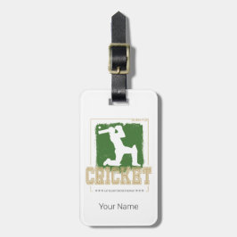 Cricket Batsman Pitcher Speler Coach Bagagelabel