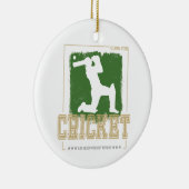 Cricket Batsman  Pitcher Speler Coach Keramisch Ornament (Rechts)