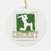 Cricket Batsman  Pitcher Speler Coach Keramisch Ornament (Voorkant)