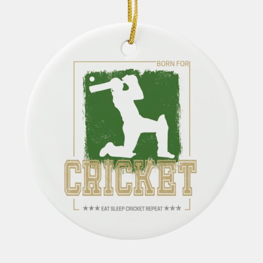 Cricket Batsman  Pitcher Speler Coach Keramisch Ornament (Voorkant)