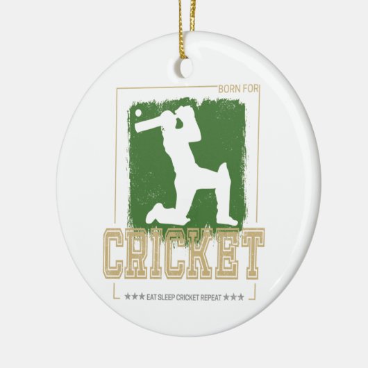 Cricket Batsman  Pitcher Speler Coach Keramisch Ornament (Links)