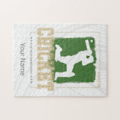 Cricket Batsman Pitcher Speler Coach Legpuzzel (Horizontaal)