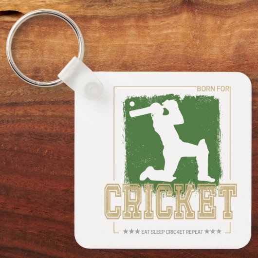 Cricket Batsman  Pitcher Speler Coach Sleutelhanger (Voorkant)