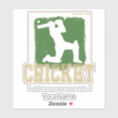 Cricket Batsman  Pitcher Speler Coach Sticker (Vel)