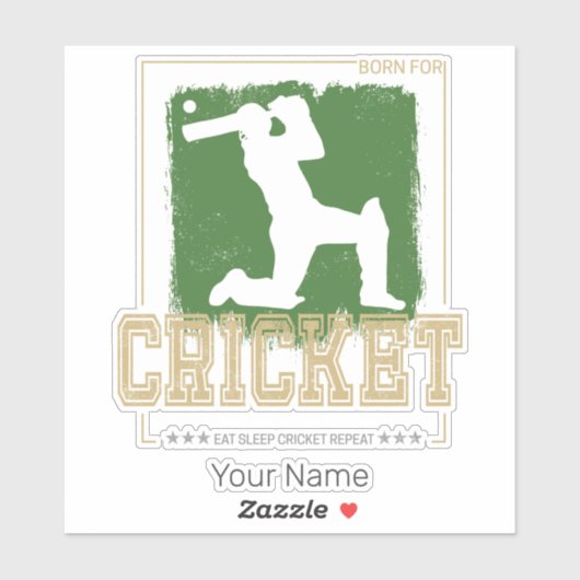 Cricket Batsman  Pitcher Speler Coach Sticker (Vel)