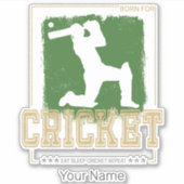 Cricket Batsman  Pitcher Speler Coach Sticker (Voorkant)