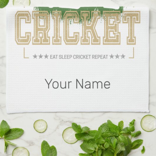 Cricket Batsman Pitcher Speler Coach Theedoek (Gevouwen)